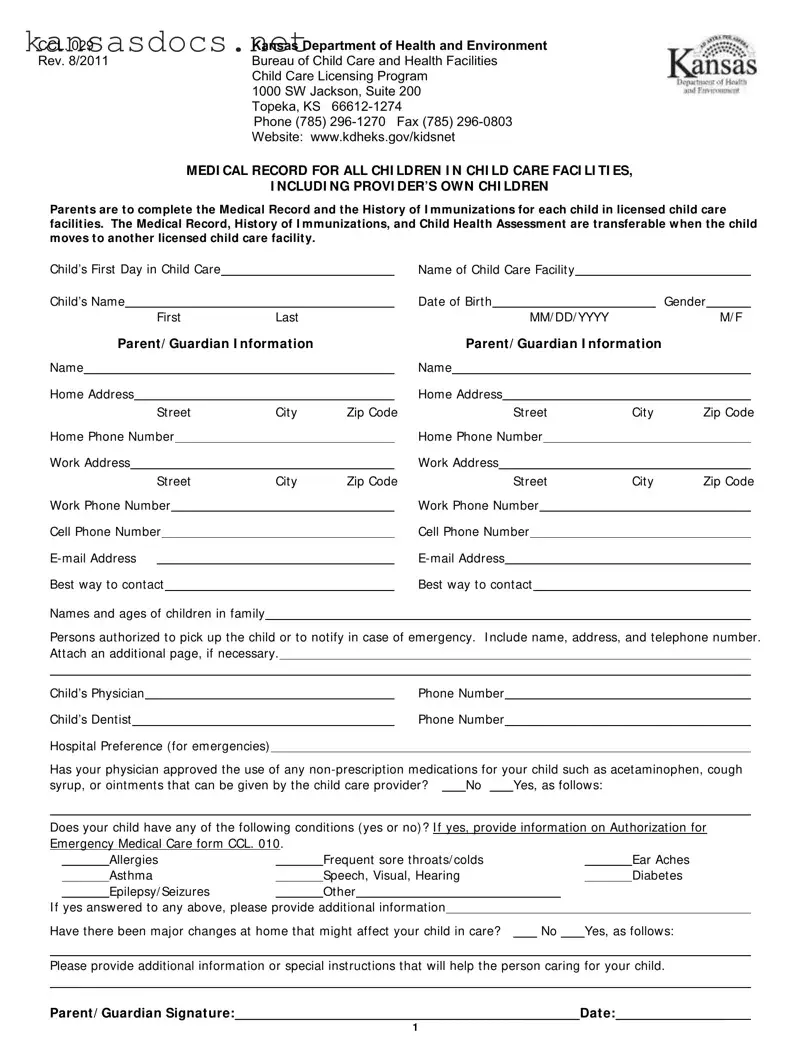 Official Kansas Ccl 029 Form in PDF