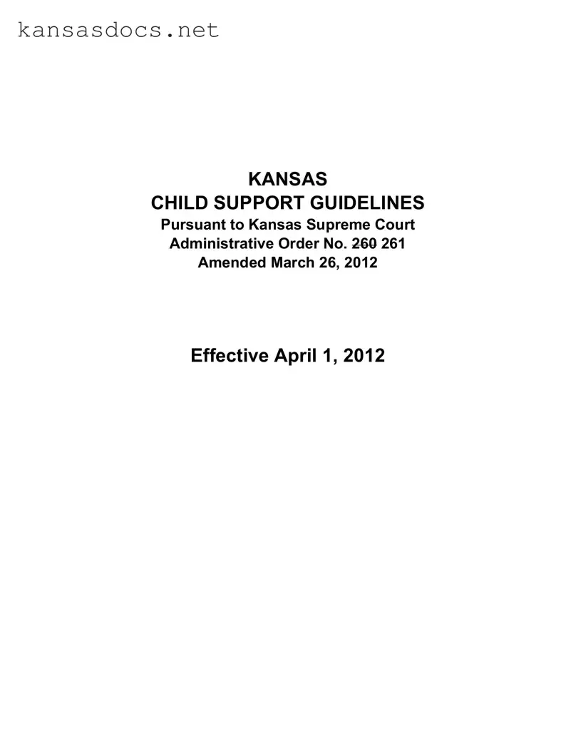 Official Kansas Child Support Form in PDF