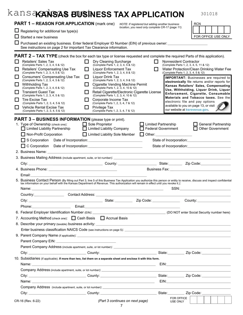 Official Kansas Cr 16 Form in PDF