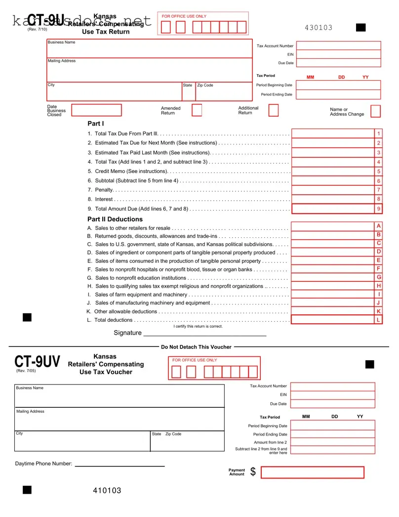 Official Kansas Ct 9U Form in PDF
