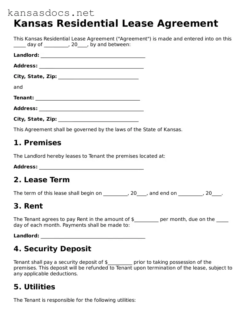Printable Kansas Lease Agreement Template
