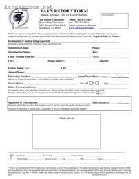 Official Kansas Favn Report Form in PDF