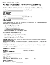 Printable Kansas General Power of Attorney Template