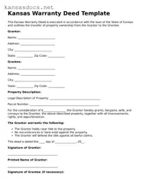 Printable Kansas Deed Template