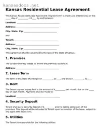 Printable Kansas Lease Agreement Template